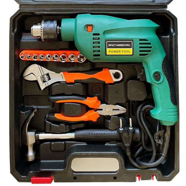 1030100-3-zestaw-narzedzi-z-wiertarka-udarowa-mlotek-kombine-retoo-hurtownia-dropshipping.jpg Instrumentu komplekts ar triecienurbjmašīnu, āmuru, knaiblēm, urbi 550 W - 37 gab.