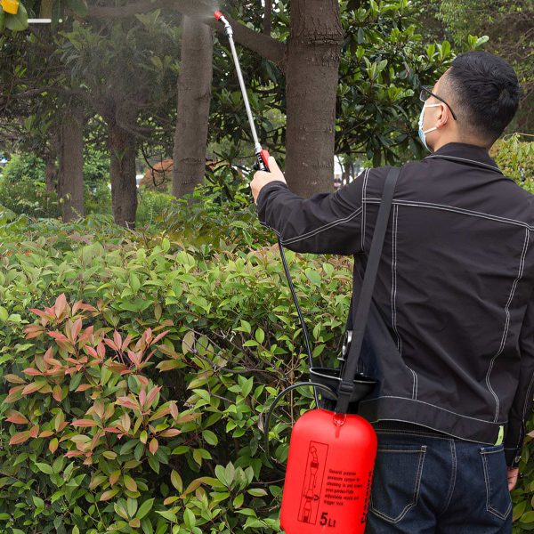 5L rokas spiediena dārza smidzinātājs - sarkans