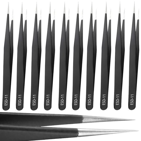 Antimagnētiskas tērauda pincetes ESD-11 14 cm - 10 gab.