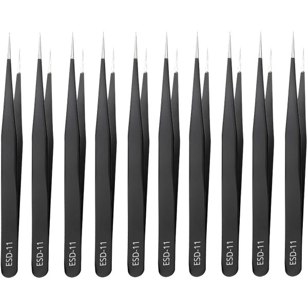 Antimagnētiskas tērauda pincetes ESD-11 14 cm - 10 gab.