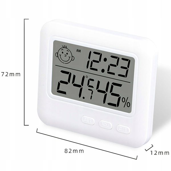 Stāvvietas termometrs-hidrometrs ar LCD modinātāju