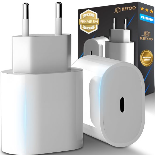 1030116-2-ladowarka-sieciowa-zasilacz-usb-c-20-w-biala-retoo-hurtownia-dropshipping.jpg 20 W USB-C strāvas adaptera lādētājs - balts