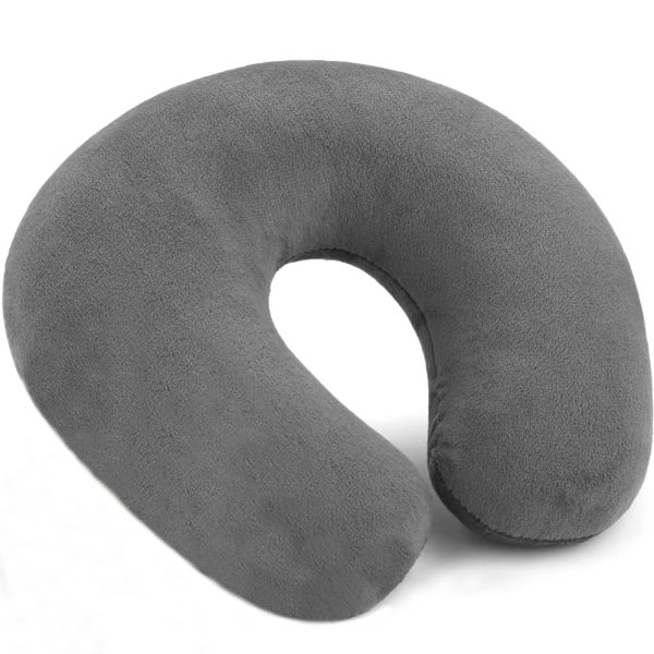 Ceļojuma spilvens gulēšanai uz kakla lidmašīnā - pelēks