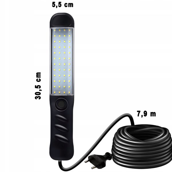 Kanāla darbnīcas lampa ar magnētisko āķi 80 LED