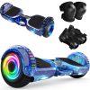 Elektriskais skrituļdēlis Hoverboard ar Bluetooth skaļruni, LED gaismu un aizsargiem 6,5 collas
