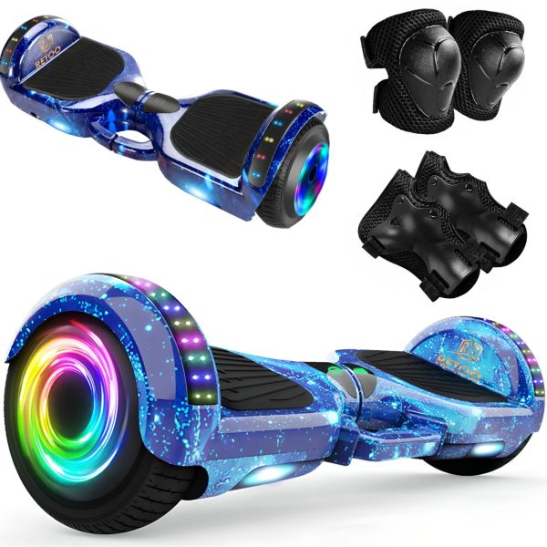 Elektriskais skrituļdēlis Hoverboard ar Bluetooth skaļruni, LED gaismu un aizsargiem 6,5 collas