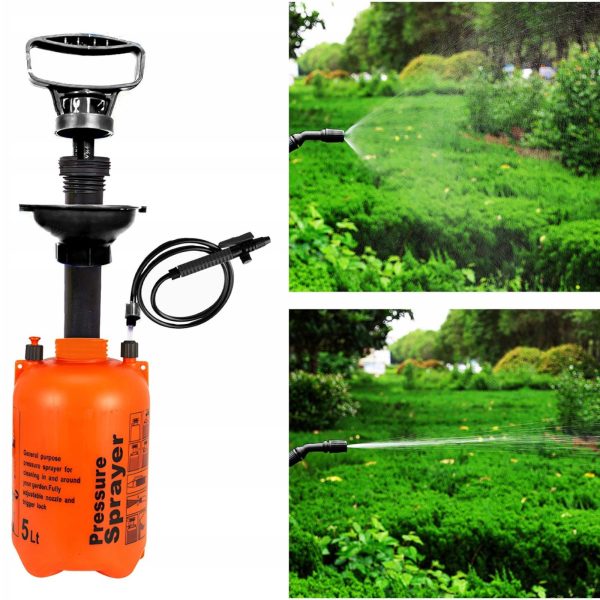 5L rokas spiediena dārza smidzinātājs - oranžs
