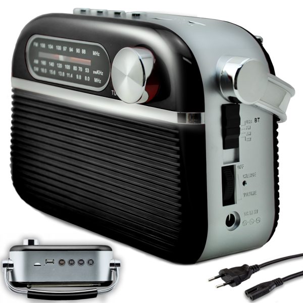 Pārnēsājams FM virtuves darbnīcas radio, darbināms ar elektrotīklu, darbināms ar baterijām