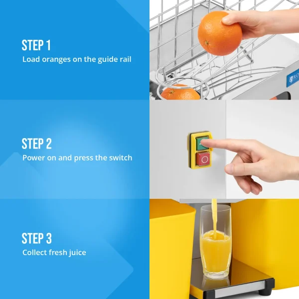 Pusautomātiska apelsīnu sulu spiede 20 gab./min 120 W