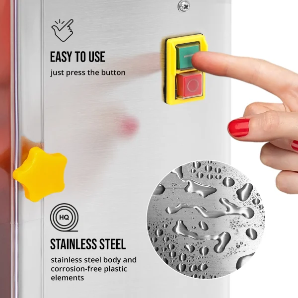 10013383-5.jpg Automātiska apelsīnu sulu spiede 20 gab./min 200 W