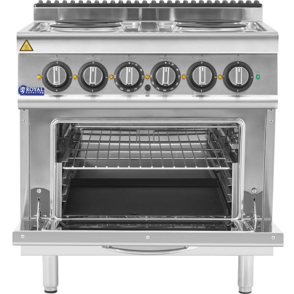 10013405-1.jpg Elektriskā plīts ar cepeškrāsni, 4 degļi, 400 V, 13,9 kW