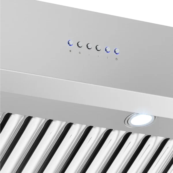 10013434-2.jpg Gastronomiskais tvaika nosūcējs ar motoru un apgaismojumu STEEL 140 cm 1500 m3/h 250 W