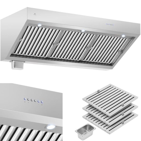 10013435-okap-pochlaniacz-gastronomiczny-z-silnikiem-oswietleniem-stal-160-cm-1500m3-h-250-w-ean-4062859281951-hurtownia-sklep.jpg Gastronomiskais tvaika nosūcējs ar motoru un apgaismojumu STEEL 160 cm 1500 m3/h 250 W