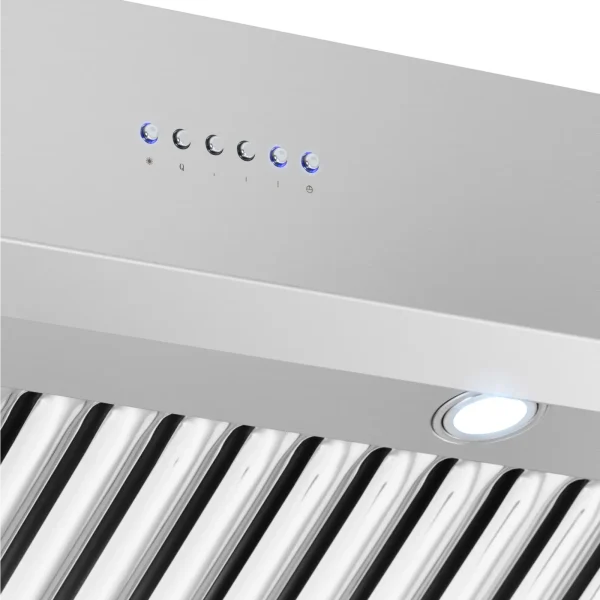 10013436-2.jpg Gastronomiskais tvaika nosūcējs ar motoru un apgaismojumu STEEL 200 cm 1500 m3/h 255 W