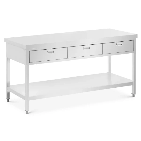 Galds, darba virsma, 3 atvilktnes, plaukts, TĒRAUDS, 180 x 60 cm