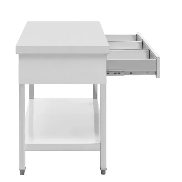 Galds, darba virsma, 3 atvilktnes, plaukts, TĒRAUDS, 180 x 60 cm