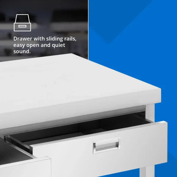 Galds, darba virsma, 3 atvilktnes, plaukts, TĒRAUDS, 200 x 60 cm