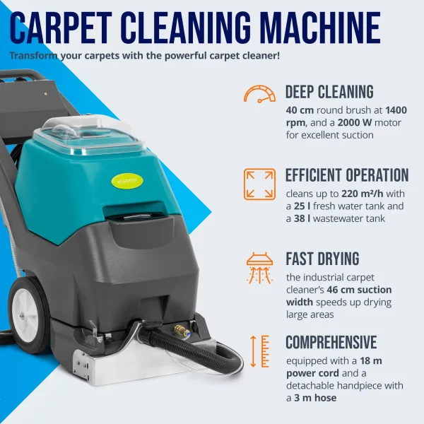 Paklāju veļas mašīna 40 cm 220 m²/h 2500 W