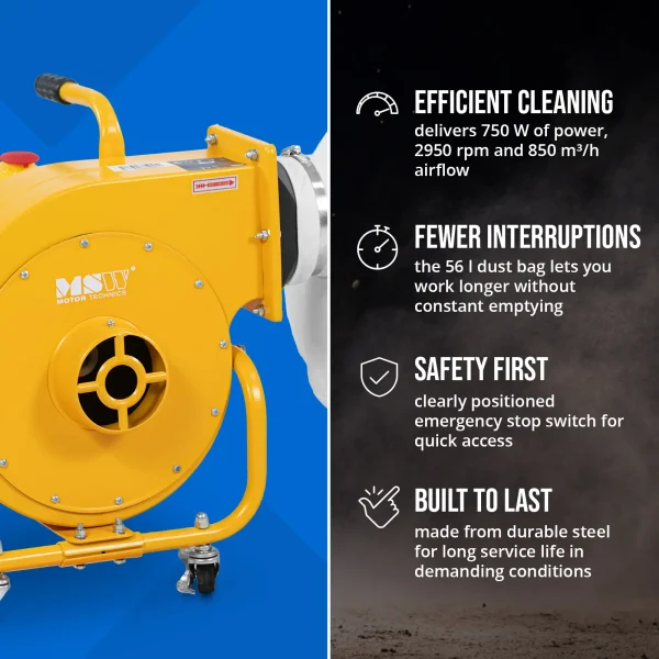 10062908-5.jpg Zāģu skaidu un skaidu putekļu nosūcējs 56 l 850 m3/h