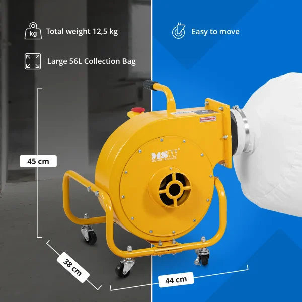 10062908-7.jpg Zāģu skaidu un skaidu putekļu nosūcējs 56 l 850 m3/h