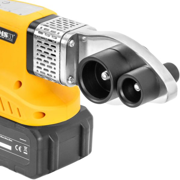 10062910-3.jpg Ar akumulatoru darbināms metināšanas aparāts PP PB PE PV caurulēm ar diametru 20-32 mm, 300C, 350 W - komplekts