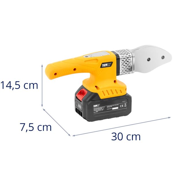 10062910-6.jpg Ar akumulatoru darbināms metināšanas aparāts PP PB PE PV caurulēm ar diametru 20-32 mm, 300C, 350 W - komplekts