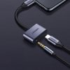 Divu portu audio adapteris USB-C (vīriešu) - 3,5 mm mini ligzda / USB-C (sieviešu) - pelēks