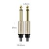 Mono audio kabelis TS ligzda 6.35mm - ligzda 6.35mm 3m - pelēks