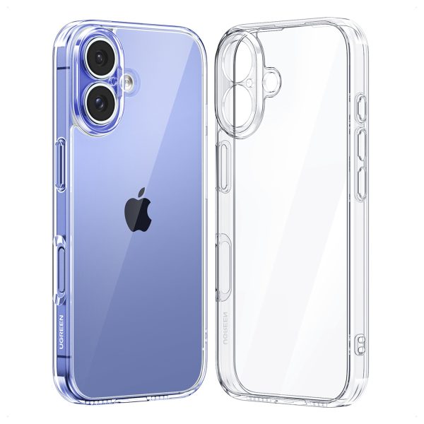 Elegants, caurspīdīgs aizsargvāciņš iPhone 16 tālrunim — caurspīdīgs