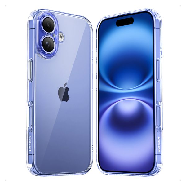 Elegants, caurspīdīgs aizsargvāciņš iPhone 16 tālrunim — caurspīdīgs