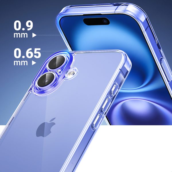 Elegants, caurspīdīgs aizsargvāciņš iPhone 16 tālrunim — caurspīdīgs