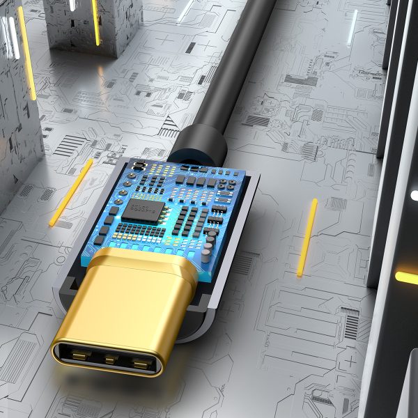 Austiņu adapteris USB-C - mini ligzda 3,5 mm DAC 24 biti 48 kHz - pelēks