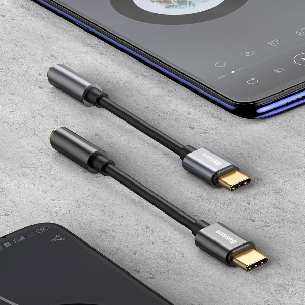 Austiņu adapteris USB-C - mini ligzda 3,5 mm DAC 24 biti 48 kHz - pelēks