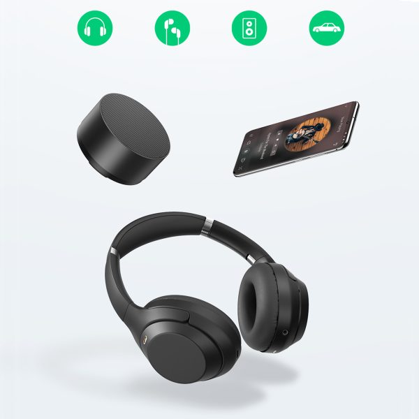 USB-C (vīriešu) - 3,5 mm miniligzda (sieviešu) leņķiskais audio adapteris - pelēks