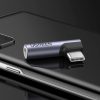 USB-C (vīriešu) - 3,5 mm miniligzda (sieviešu) leņķiskais audio adapteris - pelēks