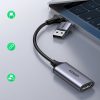 HDMI (sieviešu) - USB-A / USB-C (vīriešu) adapteris - pelēks