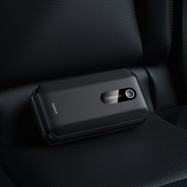 3in1 automašīnas palaišanas ieslēgšanas/izslēgšanas barošanas banka 10000mAh LED lukturītis - melns
