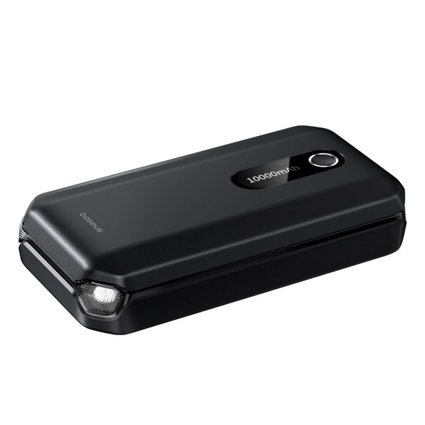 3in1 automašīnas palaišanas ieslēgšanas/izslēgšanas barošanas banka 10000mAh LED lukturītis - melns