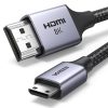 Mini HDMI kabelis - HDMI 2.1 8K 1m - pelēks