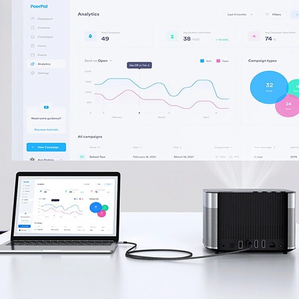 Mikro HDMI kabelis - HDMI 2.1 8K 1m - pelēks