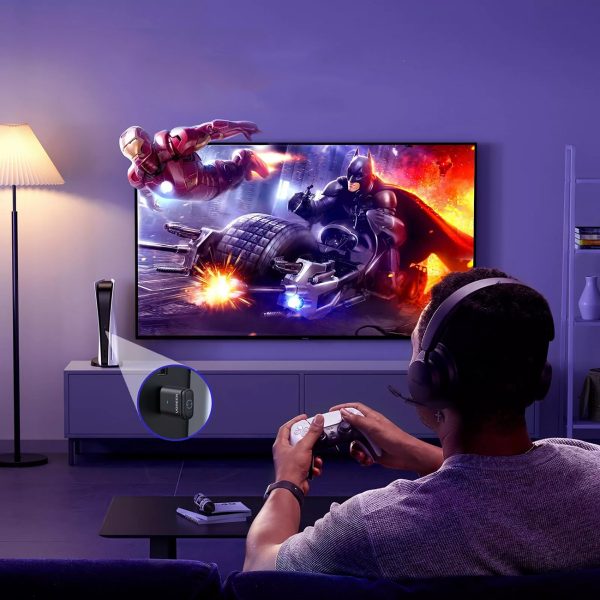 Bluetooth 5.3 aptX USB-C audio raidītāja adapteris - melns