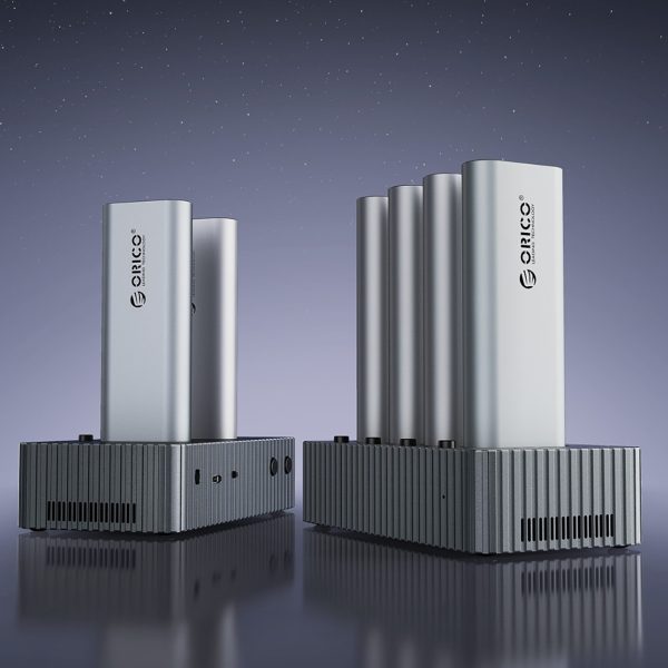 IT48N-C 4 disku M.2 NVME klona dokstacija - pelēka