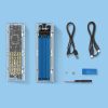 TCM2-C3 M.2 NVME uz USB-C 10Gb/s disku korpuss - zils-caurspīdīgs