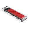 TCM2-C3 M.2 NVME uz USB-C 10Gb/s diska korpuss — sarkans un caurspīdīgs