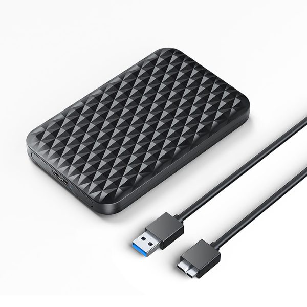 2520U3-V1 2,5 collu HDD / SSD USB Micro-B 5 Gb/s disku korpuss - melns