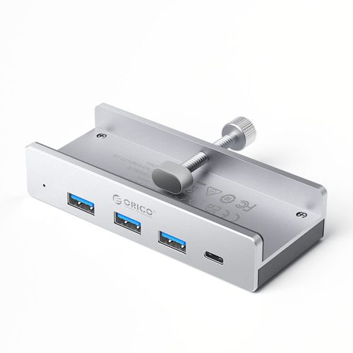 MH4PC ar skavu montējams USB-C / USB-A USB-C centrmezgls - sudrabs