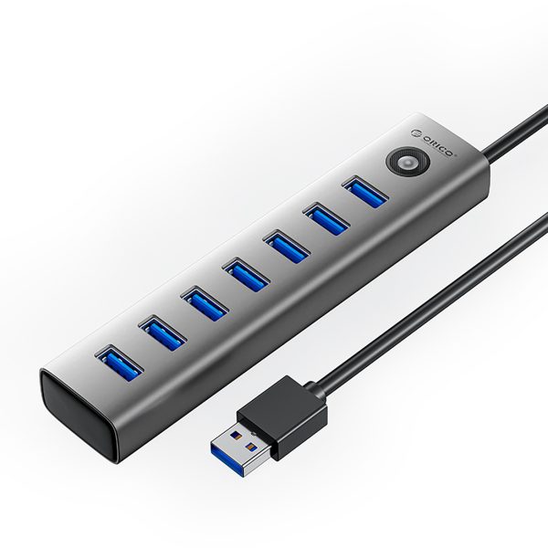 Sadalītājs CL7U-U3 7x USB-A USB-C 5V 3A 1m - pelēks