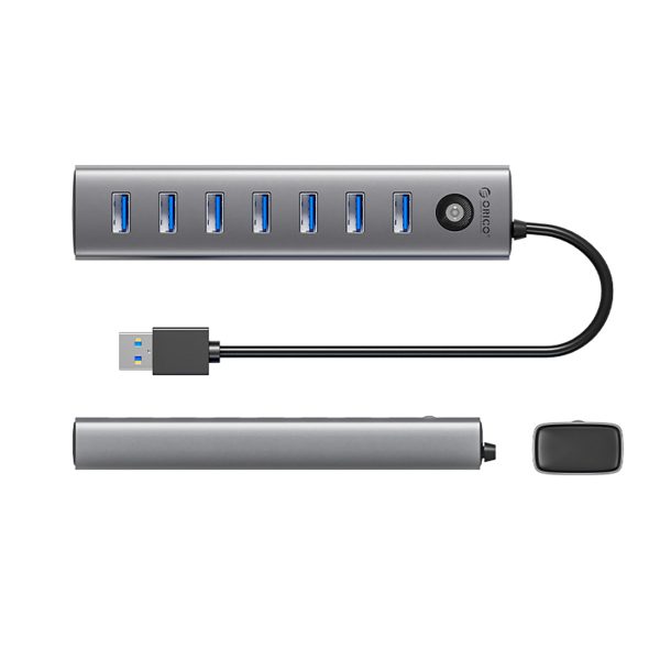 Sadalītājs CL7U-U3 7x USB-A USB-C 5V 3A 1m - pelēks