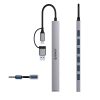 Hub YSA2-U3 USB-A / USB-C uz 7x USB-A dokstacija - pelēka
