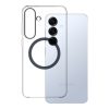 Samsung Clear Magnet Case silikona aizmugurējais vāciņš ar magnētisku gredzenu Samsung Galaxy S25 tālrunim - caurspīdīgs